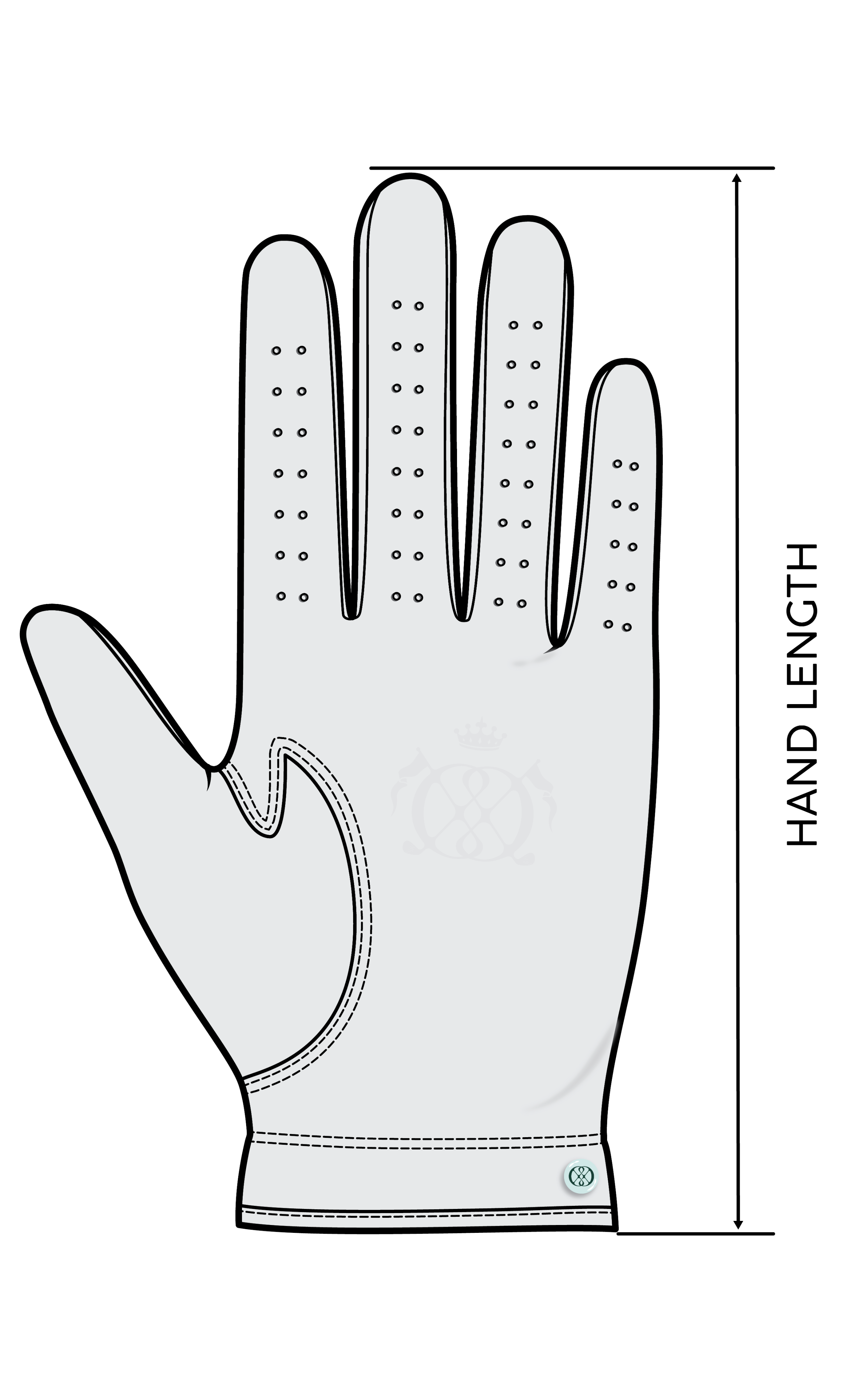 Hand measurement guide for glove sizing